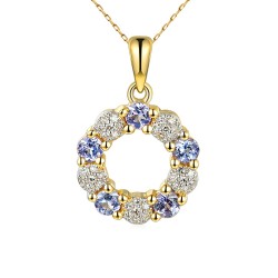 Zawieszka z tanzanitami i diamentami (P85272 Y T) - zdjęcie: 2