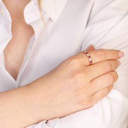 Pierścionek z rubinami i diamentami (R85272 Y RU): 7 - zdjęcie: 3