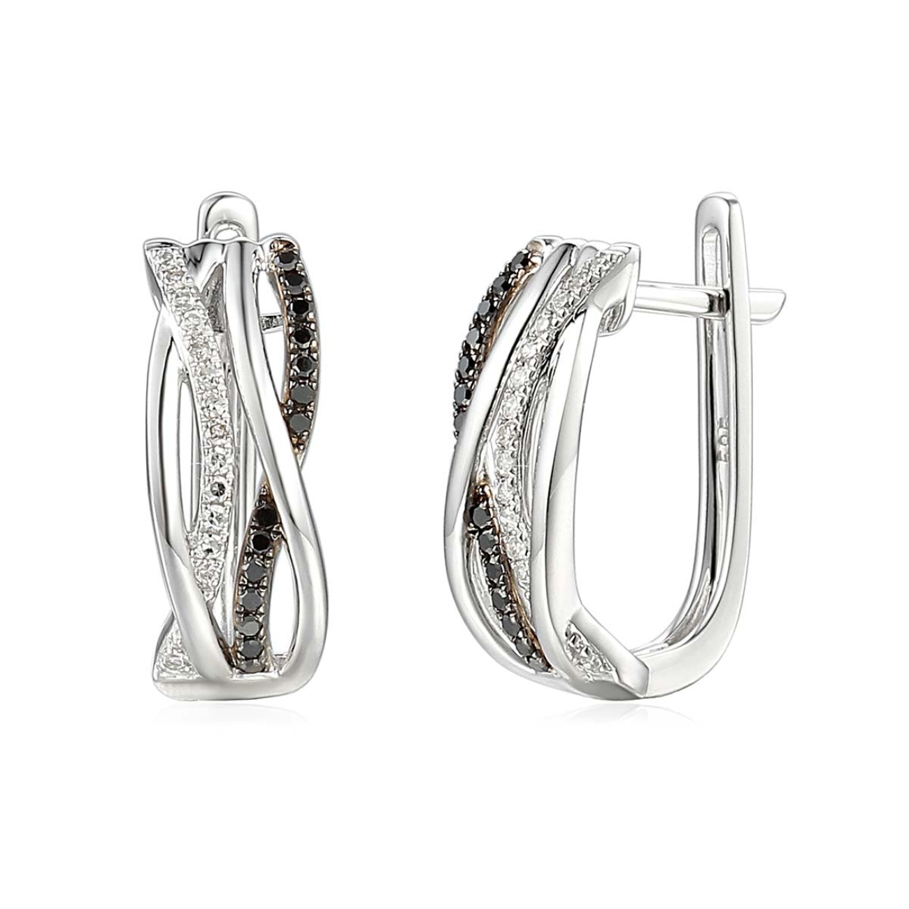 Kolczyki z diamentami i czarnymi diamentami (E56276 W A BD)