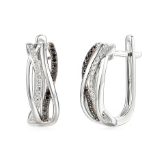 Kolczyki z diamentami i czarnymi diamentami (E56276 W A BD)