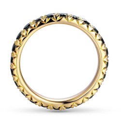 Pierścionek obrączkowy z czarnymi diamentami (R78749 Y BD): 15 - zdjęcie: 4