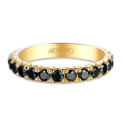Pierścionek obrączkowy z czarnymi diamentami (R78749 Y BD)