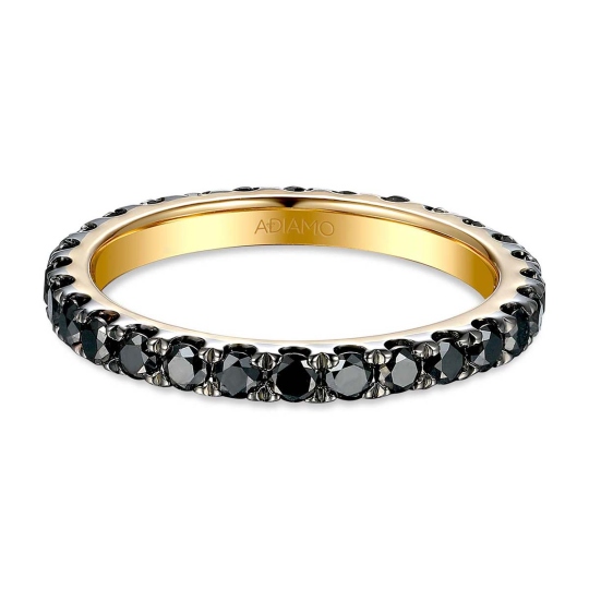 Pierścionek obrączkowy z czarnymi diamentami (R79366 Y BD): 14