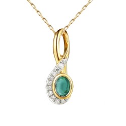 Zawieszka ze szmaragdem i diamentami (P58015 Y EM) - zdjęcie: 2