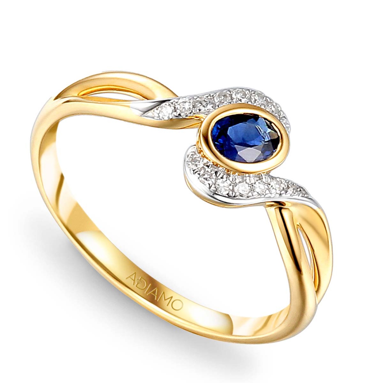 Pierścionek z szafirem i diamentami (R58015 Y SA): 13