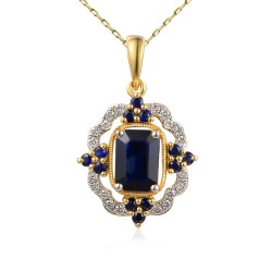 Zawieszka z szafirami i diamentami (P71858 Y SA) - zdjęcie: 2