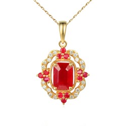 Zawieszka z rubinami i diamentami (P71858 Y RU) - zdjęcie: 2