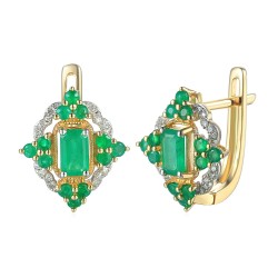Kolczyki ze szmaragdami i diamentami (E71858 Y A EM) - zdjęcie: 2