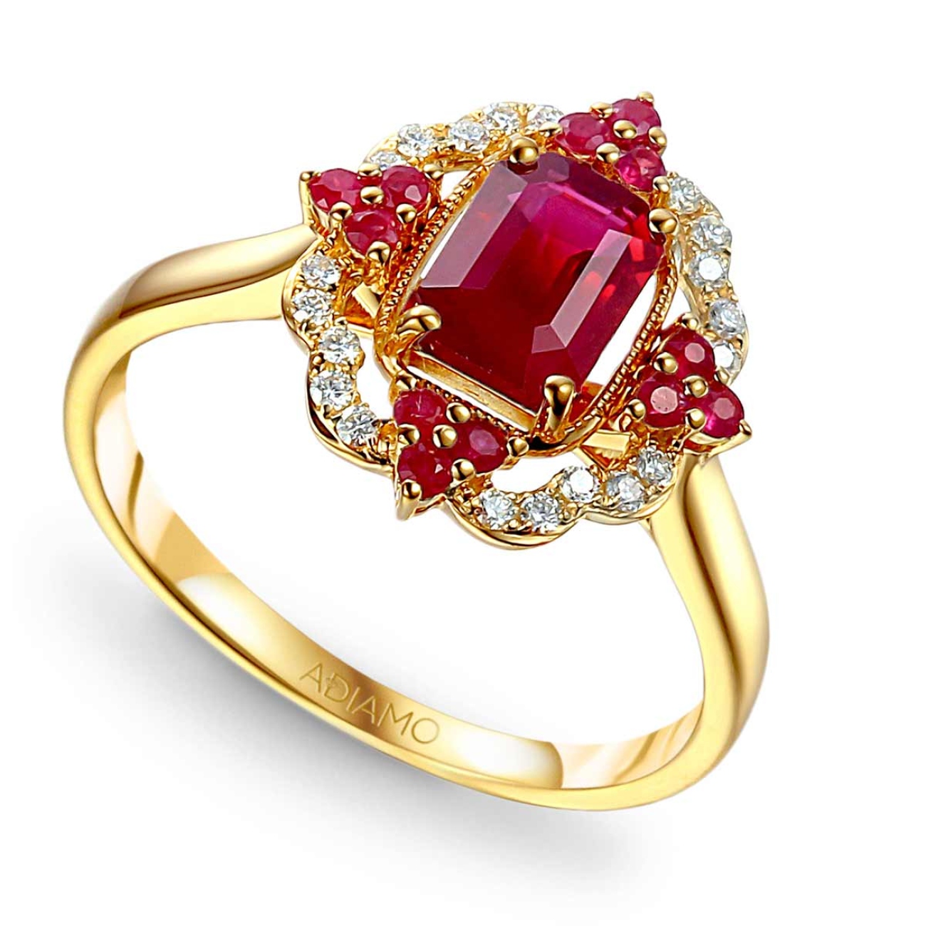 Pierścionek z rubinami i diamentami (R71858 Y RU): 10