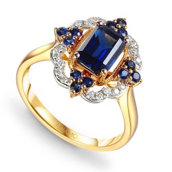 Pierścionek z szafirami i diamentami (R71858 Y SA): 10 - zdjęcie: 2