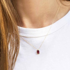 Naszyjnik z rodolitem i diamentem (N10778 Y RH)