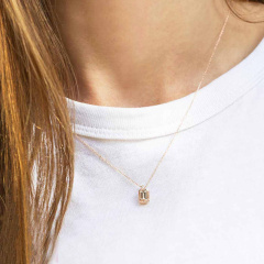 Naszyjnik z morganitem i diamentem (N10778 R MR)