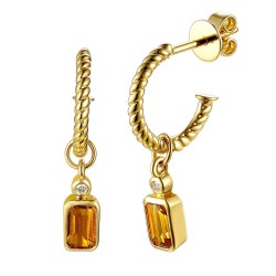 Kolczyki z cytrynami i diamentami (E85575 Y S CT) - zdjęcie: 2