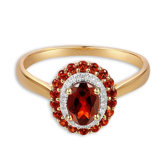 Pierścionek z granatami i diamentami (R71860 Y GT): 8