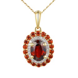 Zawieszka z granatami i diamentami (P71860 Y GT) - zdjęcie: 2