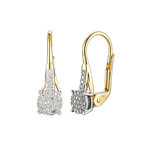 Kolczyki z diamentami (E86385 YW P 0,12ct)