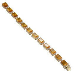 Bransoletka z cytrynami i diamentami (B08918 Y CT) - zdjęcie: 2