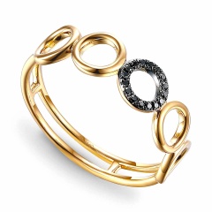 Pierścionek z czarnymi diamentami (R75325 Y BD)