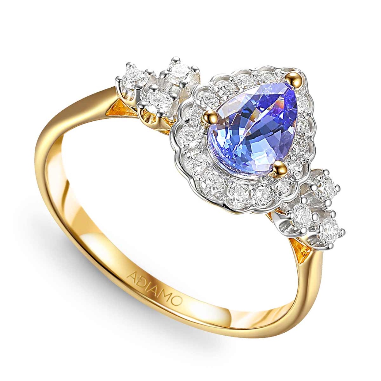 Pierścionek z tanzanitem i diamentami (R89889 Y T): 8