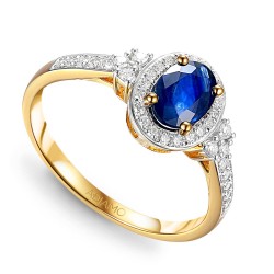 Pierścionek z szafirem i diamentami (R89890 Y SA): 7 - zdjęcie: 2