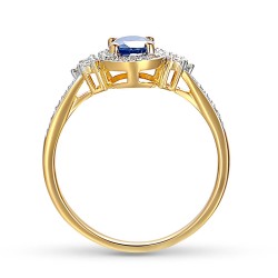 Pierścionek z szafirem i diamentami (R89890 Y SA): 7 - zdjęcie: 3