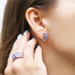 Kolczyki z tanzanitami i diamentami (E84144 Y A T) - zdjęcie: 3