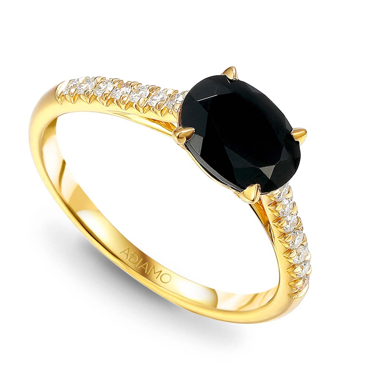 Pierścionek z czarnym agatem i diamentami (R86650 Y BAG): 7