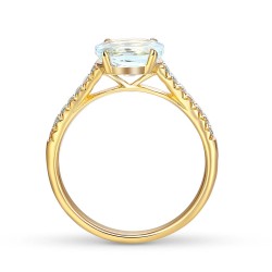 Pierścionek z akwamarynem i diamentami (R86650 Y AQ): 7 - zdjęcie: 4