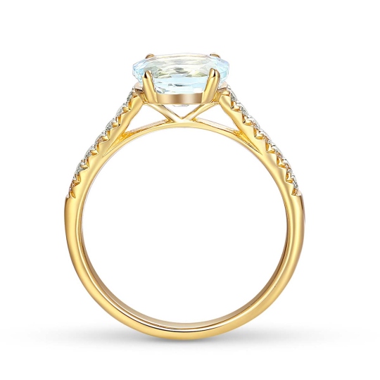 Pierścionek z akwamarynem i diamentami (R86650 Y AQ): 7