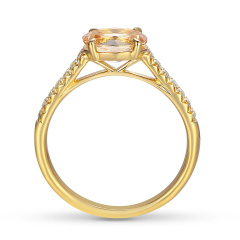 Pierścionek z morganitem i diamentami (R86650 Y MR)