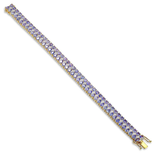 Bransoletka tenisowa z tanzanitami i diamentami (B08948 Y T)