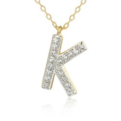 Naszyjnik literka K z diamentami (N09115 Y C) - zdjęcie: 2