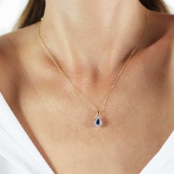 Zawieszka z szafirem i diamentami (P87498 YW SA) - zdjęcie: 3