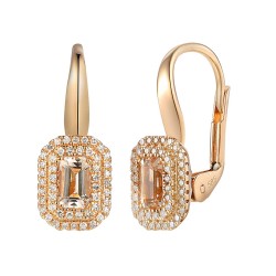 Kolczyki z morganitem i diamentami (E87499 R P MR) - zdjęcie: 2