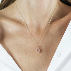 Zawieszka z morganitem i diamentami (P87499 R MR)
