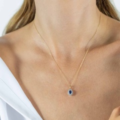 Zawieszka z szafirem i diamentami (P87497 YW SA)