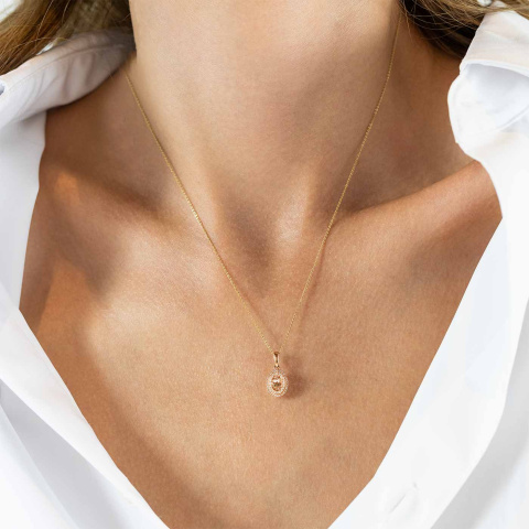 Zawieszka z morganitem i diamentami (P87497 R MR)
