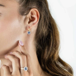 Kolczyki z szafirami i diamentami (E87500 YW P SA) - zdjęcie: 3