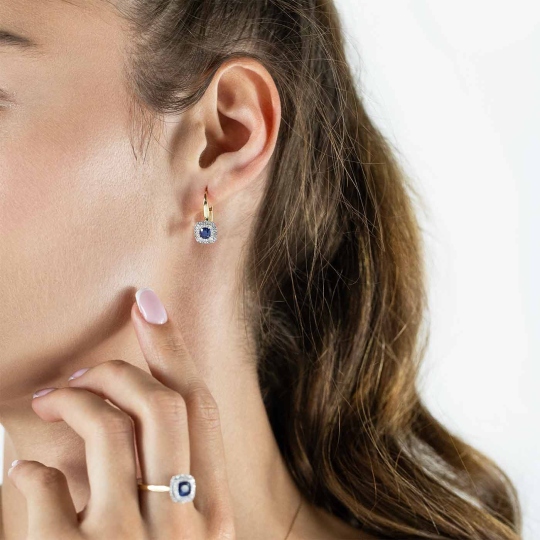 Kolczyki z szafirami i diamentami (E87500 YW P SA)