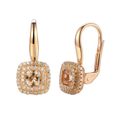 Kolczyki z morganitem i diamentami (E87500 R P MR) - zdjęcie: 2