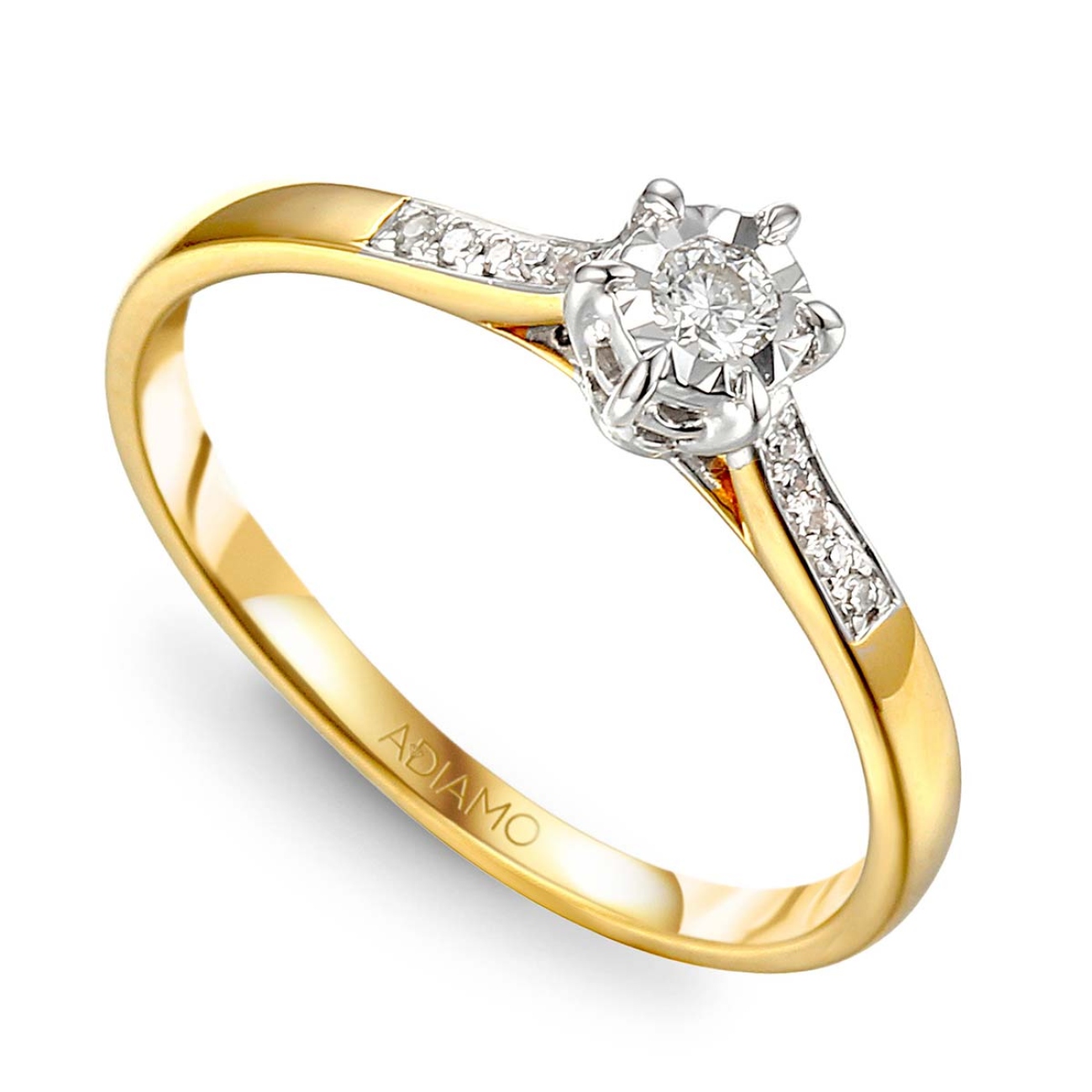 Pierścionek z diamentami (R63572 YW): 9