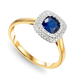 Pierścionek z szafirem i diamentami (R87500 YW SA): 7 - zdjęcie: 2