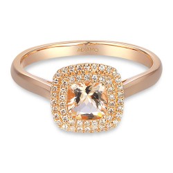 Pierścionek z morganitem i diamentami (R87500 R MR): 13 - zdjęcie: 4