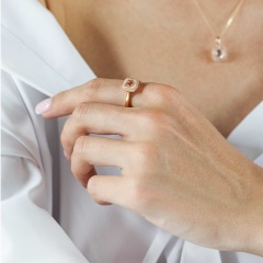 Pierścionek z morganitem i diamentami (R87500 R MR)