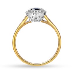 Pierścionek z szafirem i diamentami (R87498 YW SA): 8 - zdjęcie: 4