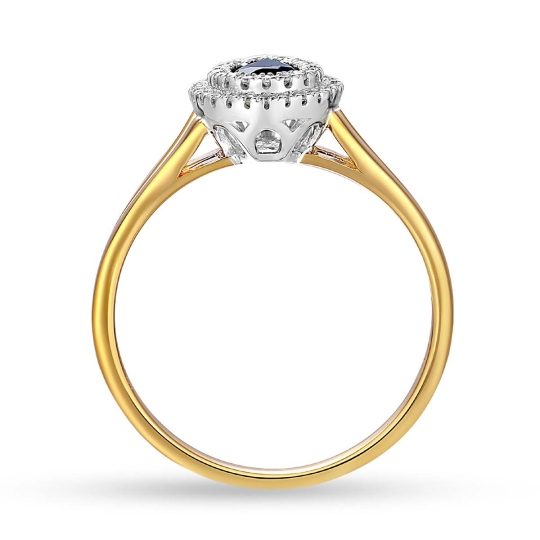 Pierścionek z szafirem i diamentami (R87498 YW SA): 8