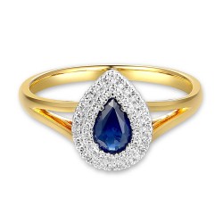 Pierścionek z szafirem i diamentami (R87498 YW SA): 8 - zdjęcie: 3