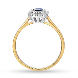 Pierścionek z szafirem i diamentami (R87499 YW SA): 7 - zdjęcie: 5