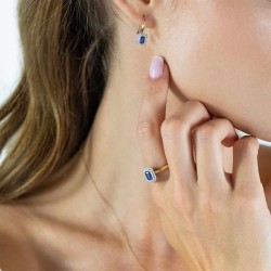 Pierścionek z szafirem i diamentami (R87499 YW SA): 7 - zdjęcie: 3