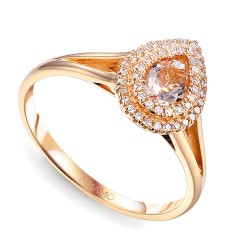 Pierścionek z morganitem i diamentami (R87498 R MR): 7 - zdjęcie: 2